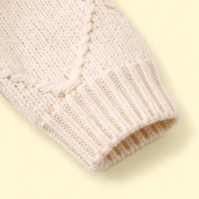 Girls Cream Heart Long Sleeve Sweater Sweaters & Cardigans