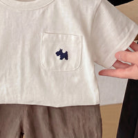 Boys Off White Short Sleeve T-Shirt With Shorts Sets 2 pc. Sets