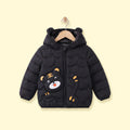 Boys Black Bear Ear On Hood Quilted Zip-up Jacket Coats & Jackets Black 1-2 Y
