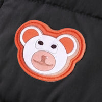 Boys Black Bear Ear On Hood Quilted Zip-up Jacket Coats & Jackets