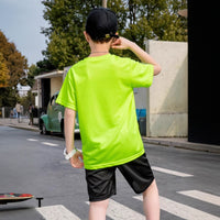 Boys Neon Green Solid Summer T-shirt with Shorts Set 2 pc. Sets