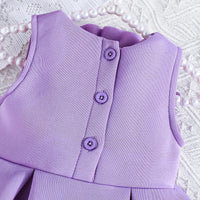 Girls Purple Sleeveless Dress with 3D Flower Embellishment Casual Dresses