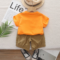 Boys Orange Short Sleeve Graphic T-Shirt With Shorts Set 2 pc. Sets