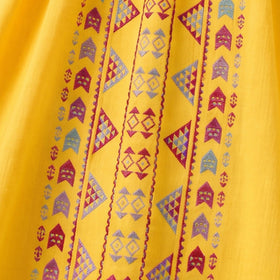 Girls Yellow Ethnic Motifs Print Fit & Flare Dress Casual Dresses