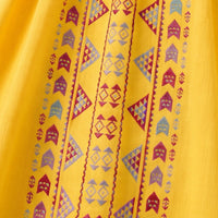 Girls Yellow Ethnic Motifs Print Fit & Flare Dress Casual Dresses