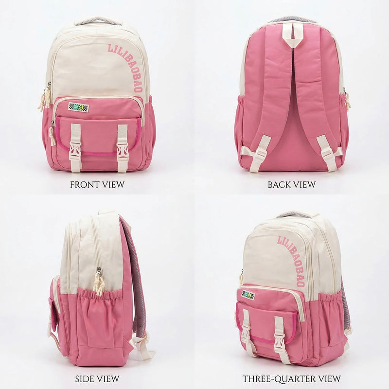 Girls Pink Lilibao School Backpack Trending Accessories