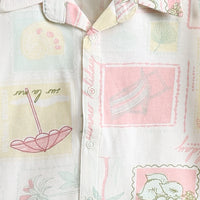 Boys Off White Tropical Printed Short Sleeves Shirt With Printed Shorts Sets Sets