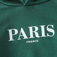 Boys Green Typographic Printed Hooded Sweatshirt With Joggers Set 2 pc. Sets