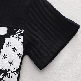 Boys Black Typographic Printed Short Sleeve Shirt With Elasticated Shorts Sets 2 pc. Sets
