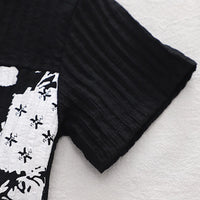 Boys Black Typographic Printed Short Sleeve Shirt With Elasticated Shorts Sets 2 pc. Sets