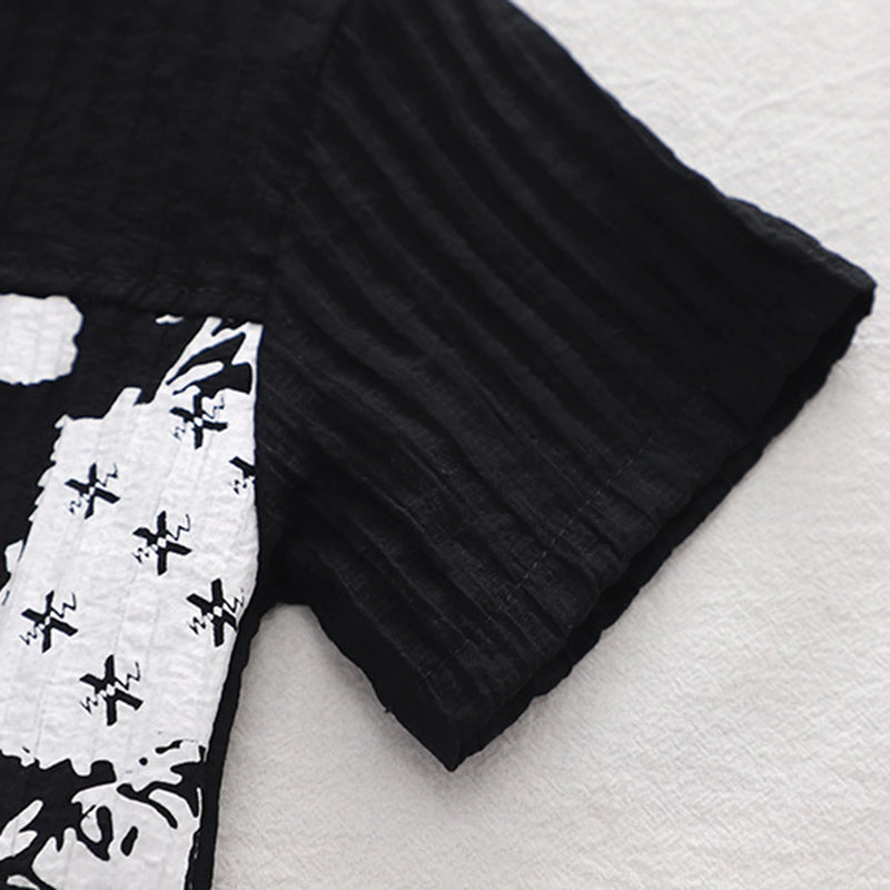 Boys Black Typographic Printed Short Sleeve Shirt With Elasticated Shorts Sets 2 pc. Sets
