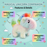 INCLUD Moving Talking Unicorn Soft Toy for Kids- Battery Operated Hopping Plush Unicorn with Sound, Cute Interactive Gift Toy Trending Accessories