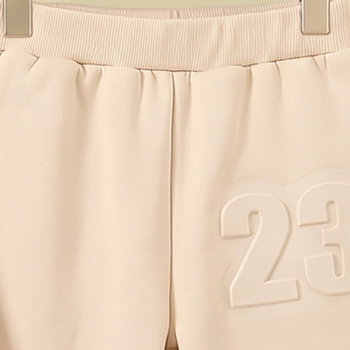Boys Beige Embossed 23 Hooded Sweatshirt With Jogger Sets 2 pc. Sets