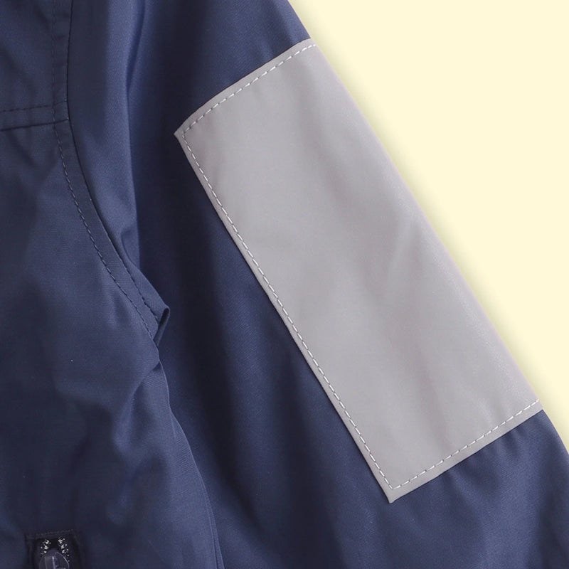 Boys Navy Blue Long Sleeve Hooded Zip-Up Jacket Coats & Jackets