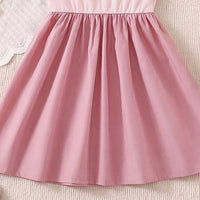 Girls Pink Solid Sleeveless Fit & Flare Dress Casual Dresses