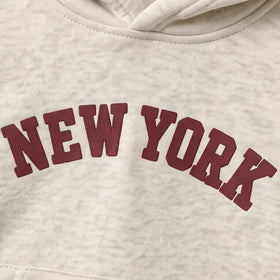 Girls Light Grey Typographic Hooded Sweatshirt & Joggers Sets Sets