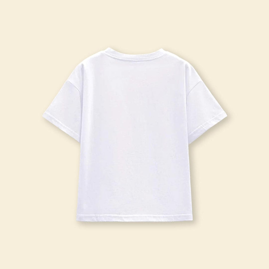 Girls Printed T-Shirt With Checkered Print Skirt Sets   