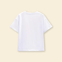 Girls Printed T-Shirt With Checkered Print Skirt Sets   
