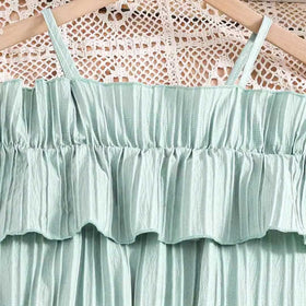 Girls Off Shoulder Fit & Flare Dress Casual Dresses   