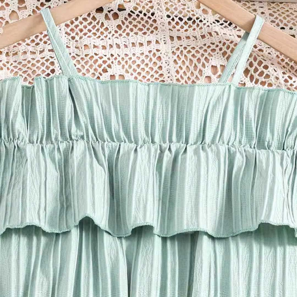 Girls Off Shoulder Fit & Flare Dress Casual Dresses   