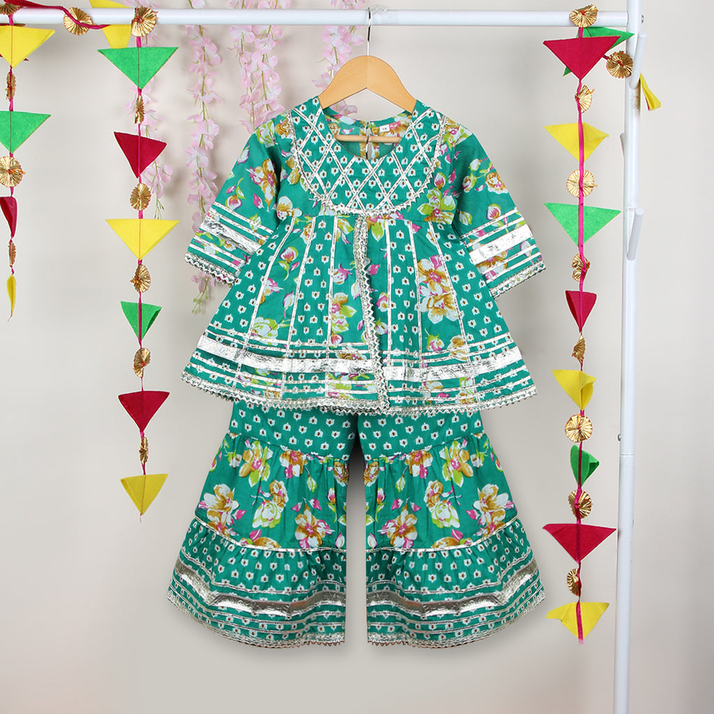 Girls Bandhani Printed Sharara Set Ethnic Gift Hamper Ethnicwear Girls