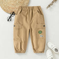 Boys Khaki Utility Cargo Pants With Elasticated Waist Band Pants Khaki 1-2 Y