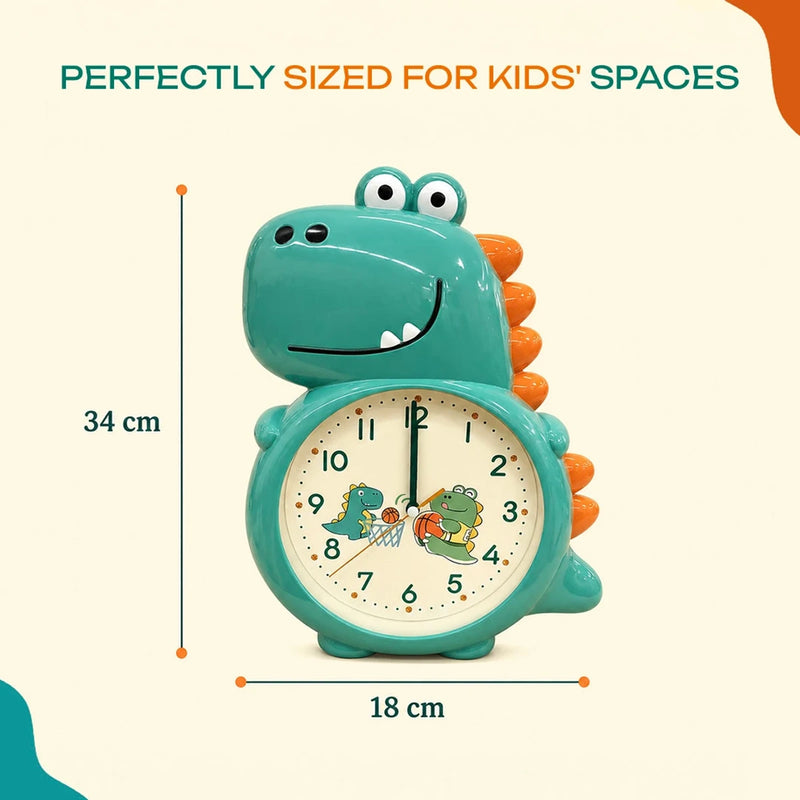 Dinosaur Wall Clock for Kids Room - 3D Cartoon Analog Clock for Boys and Girls Bedroom Trending Accessories