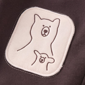 Boys Dark Brown Bear Applique Jogger Joggers