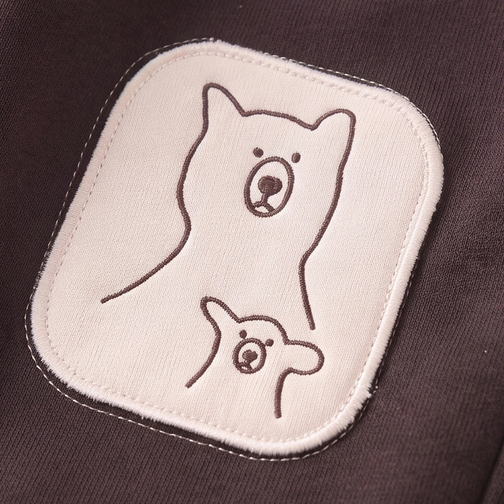 Boys Dark Brown Bear Applique Jogger Joggers