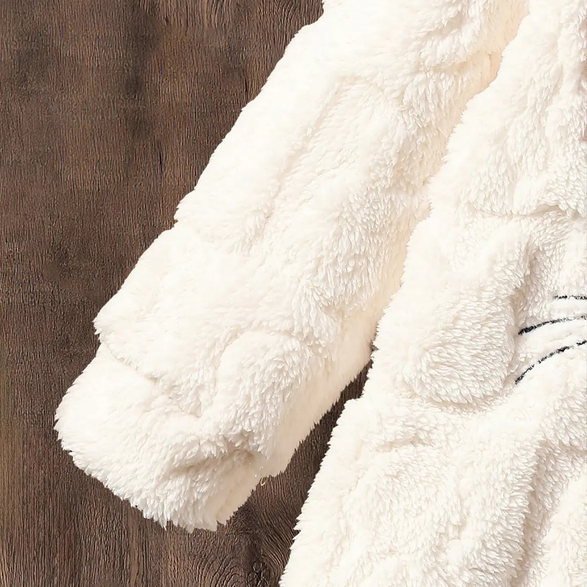 Girls Multicolor Cat Printed Polar fleece Hooded A-line Dress Casual Dresses