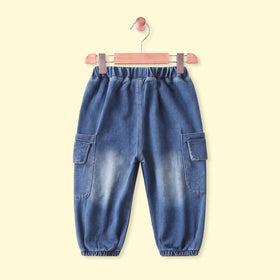 Boys Blue Elasticated Waist Denim Pants Pants