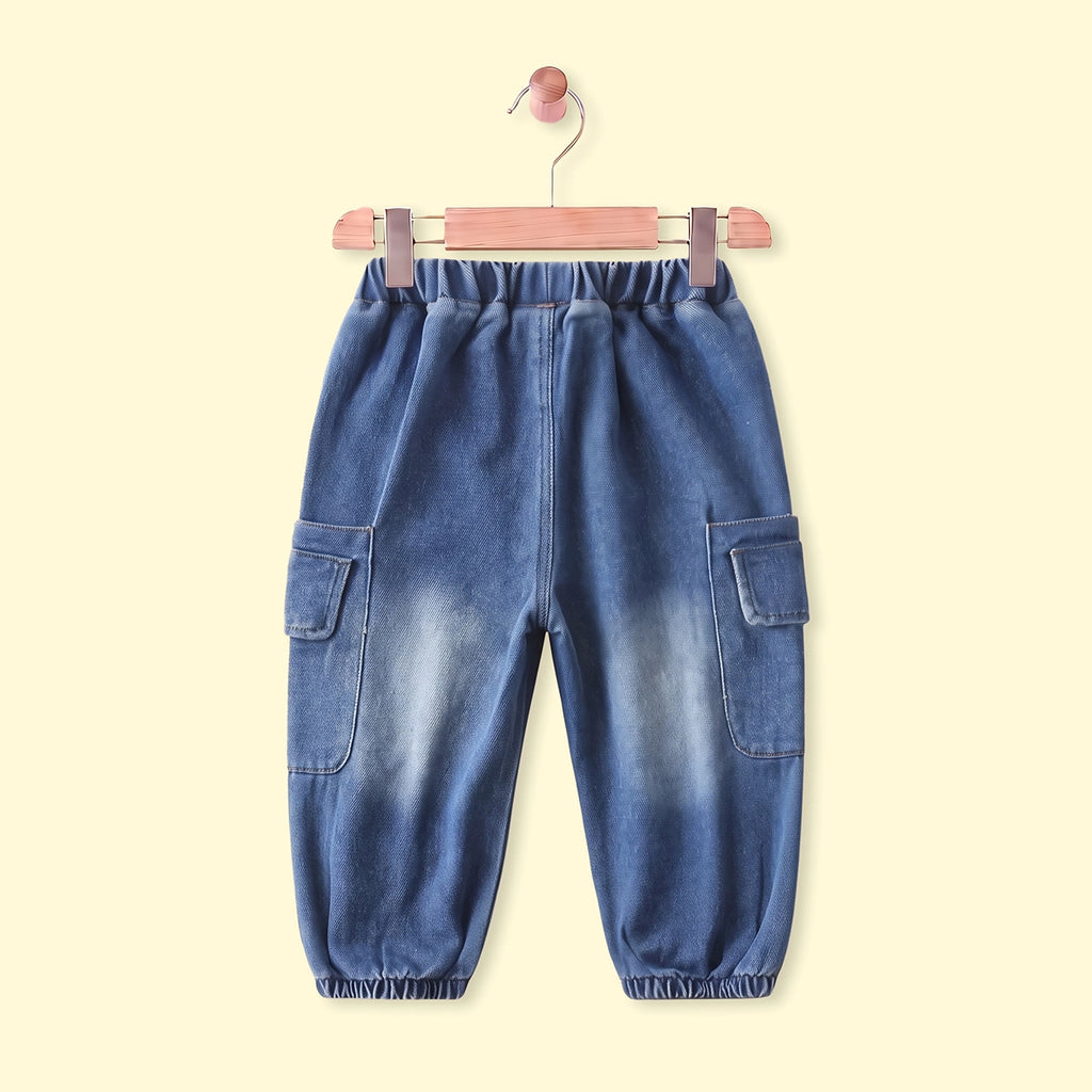 Boys Blue Elasticated Waist Denim Pants Pants