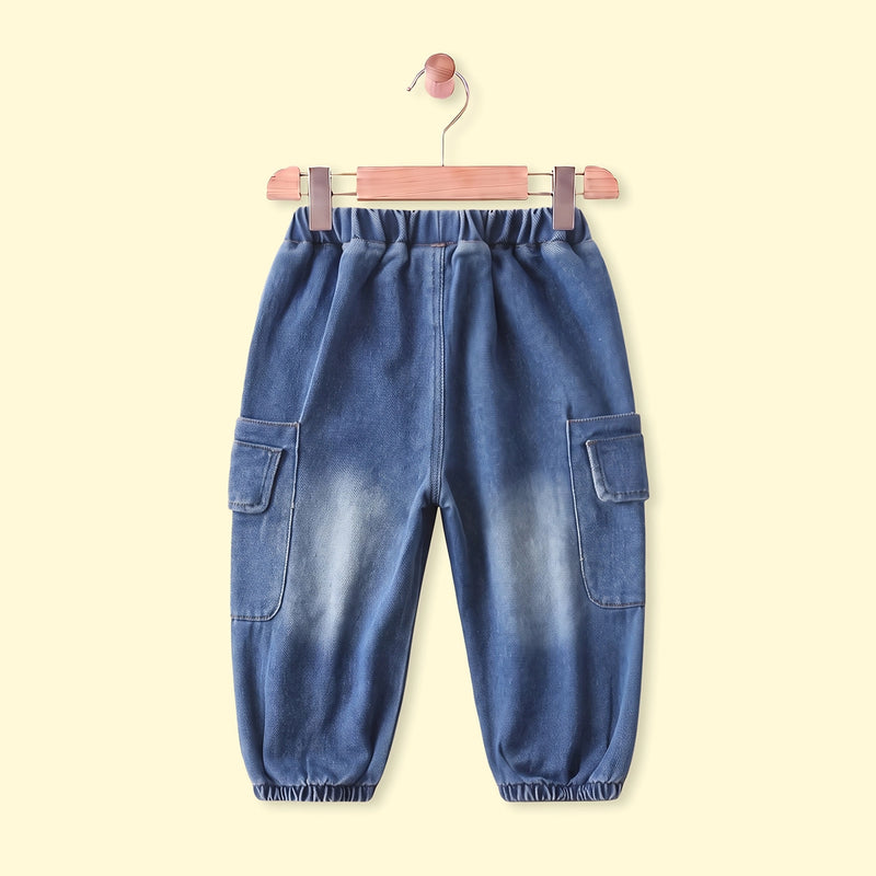 Boys Blue Elasticated Waist Denim Pants Pants