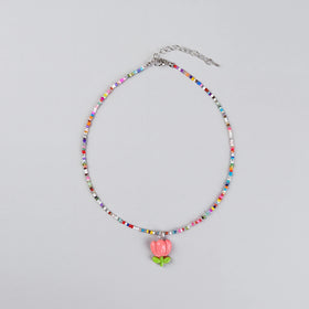 Pack Of 3 Girls Multicolour Floral Beads Necklace Sets Necklace and Chains