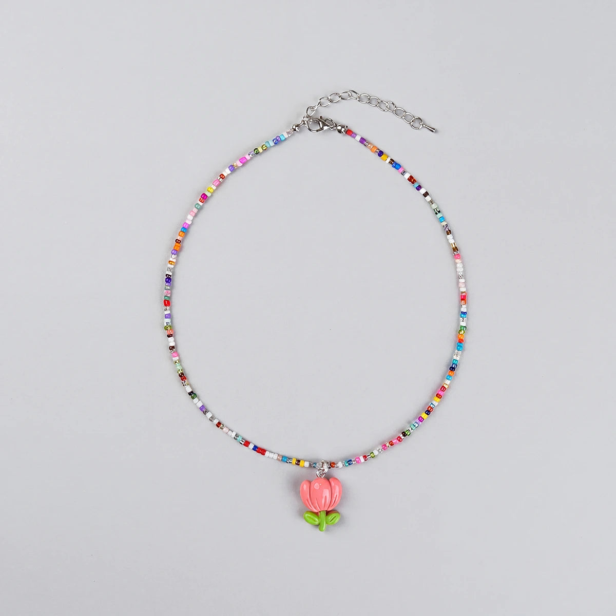 Pack Of 3 Girls Multicolour Floral Beads Necklace Sets Necklace and Chains