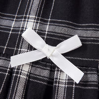 Girls Black Checked Flared Skirt Skirts
