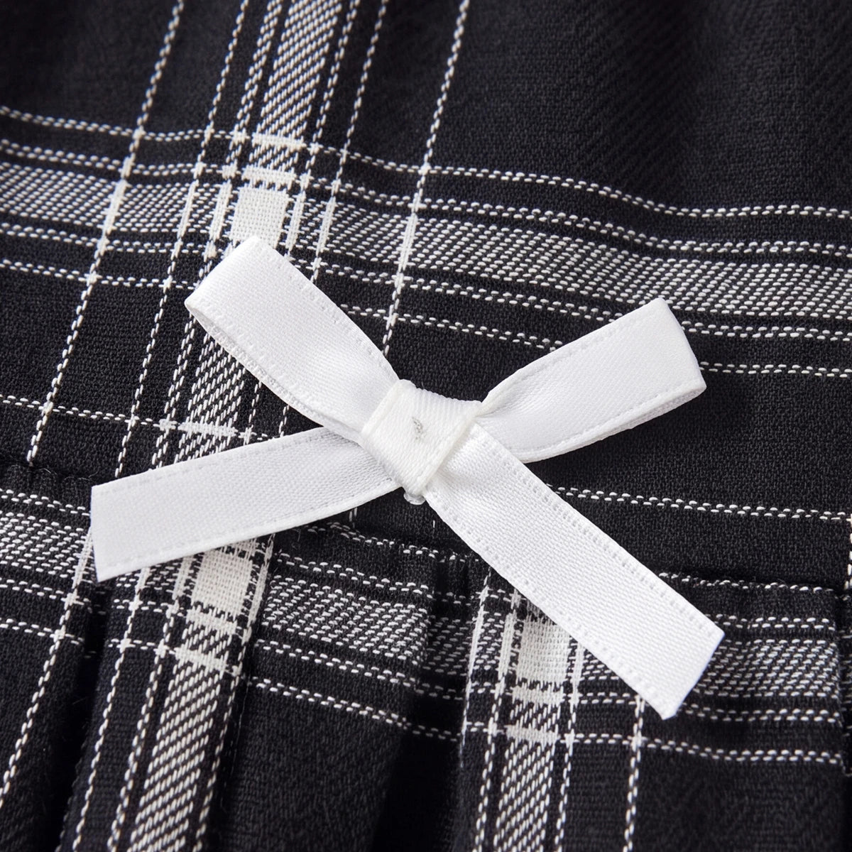 Girls Black Checked Flared Skirt Skirts