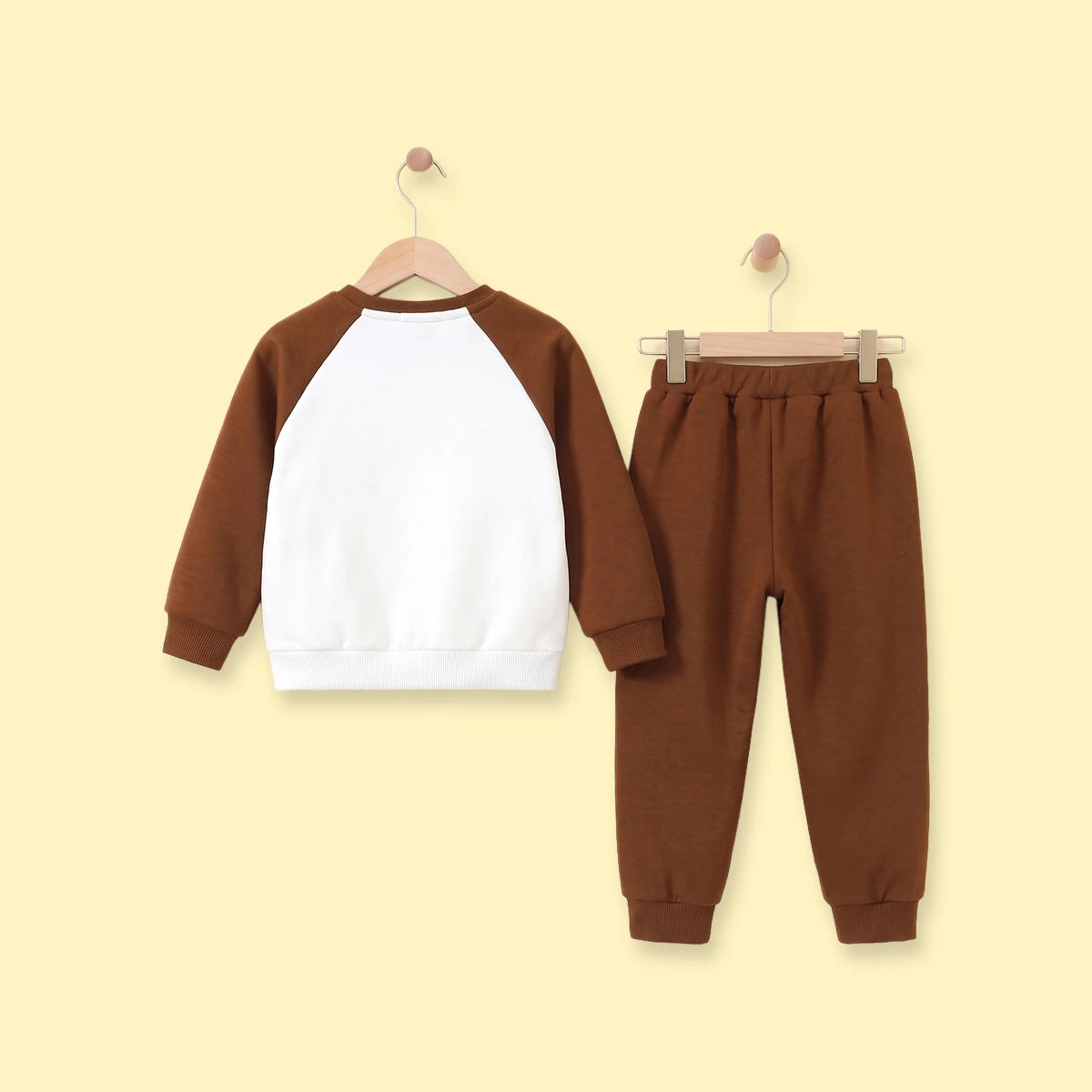Boys Brown Typography Print Sweatshirt With Pants Sets 2 pc. Sets