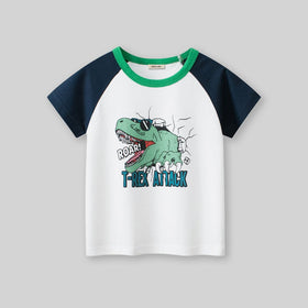 Boys Dinosaur Print Short Sleeves T-Shirt Tshirts   