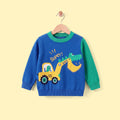 Boys Blue Long Sleeve Excavator Jacquard Sweater Sweaters & Cardigans Blue 2-3 Y