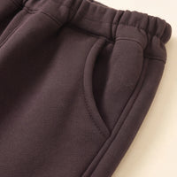 Boys Dark Brown Bear Applique Jogger Joggers