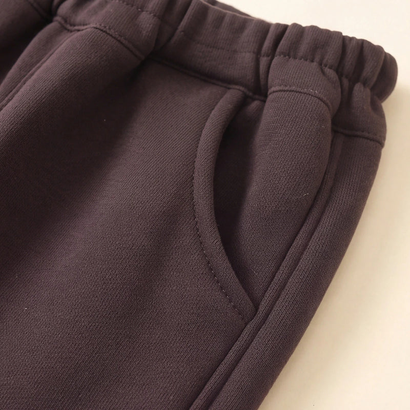 Boys Dark Brown Bear Applique Jogger Joggers