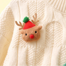 Girls Cream Cable Knit Long Sleeve Sweater Sweaters & Cardigans