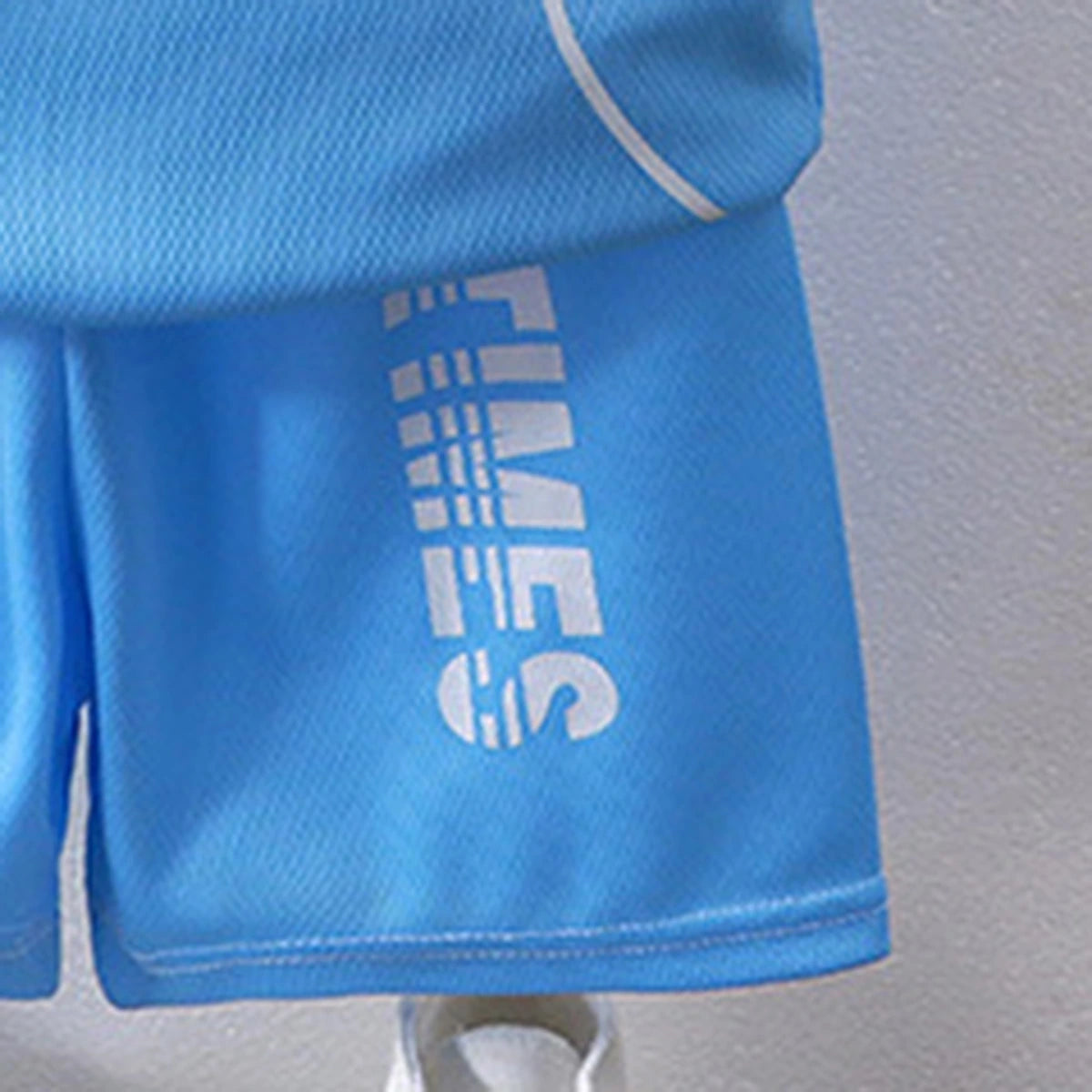 Boys Sky Blue Short Sleeve Typography Print T-Shirt With Shorts Sets 2 pc. Sets