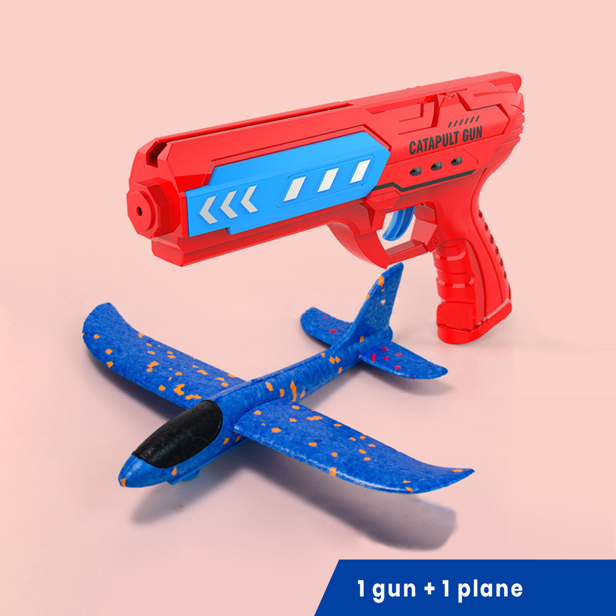 Kids Blue Airplane Launcher Gun with Foam Planes Trending Accessories Red Onesize