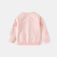 Girls Light Pink Self-Design Winter Cardigan Sweaters & Cardigans