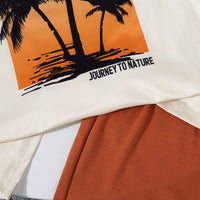 Boys Off White Tropical Printed T-Shirt With Shorts Set 2 pc. Sets