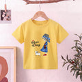 Girls Yellow Nice Day Typography Print Short Sleeve T-Shirt Tshirts Yellow 1-2 Y