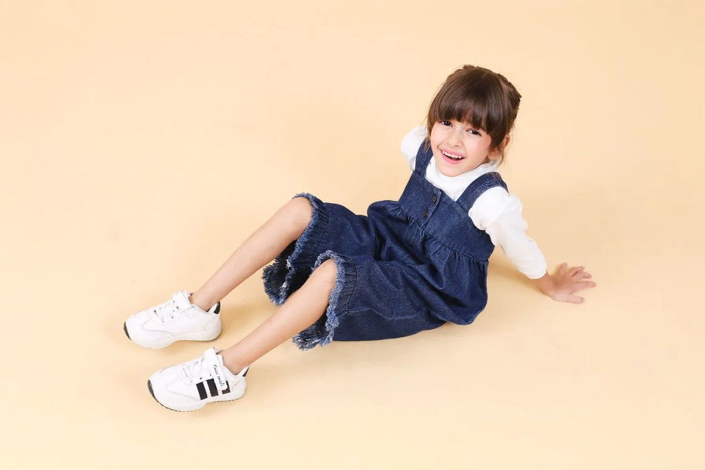 Girls Pullover with Denim Dungaree Set Sets