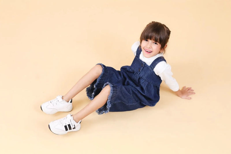 Girls Pullover with Denim Dungaree Set Sets